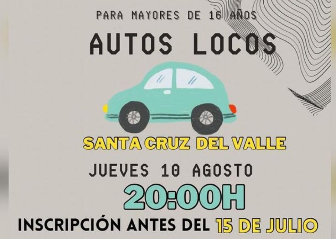 Cartel autos locos Santa Cruz